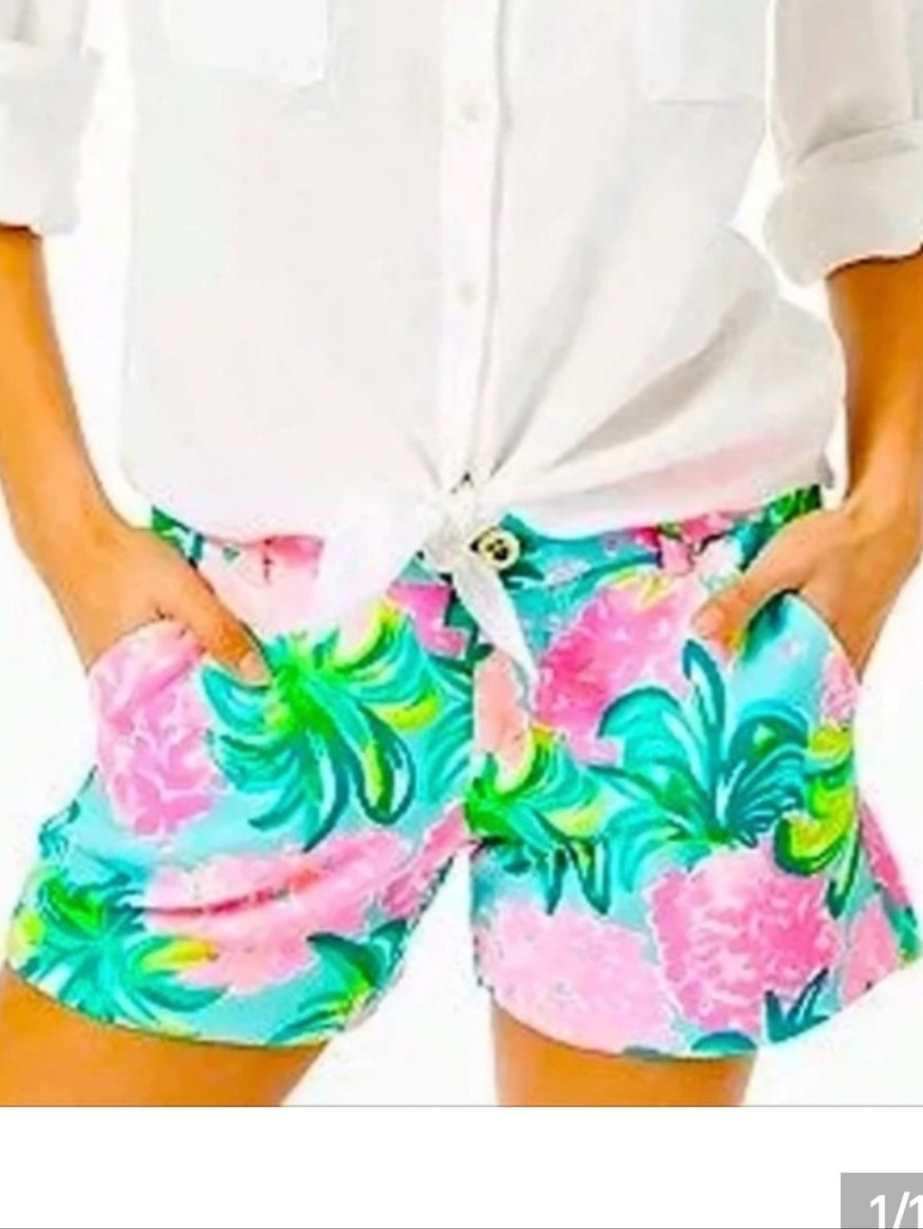 Nwot Lilly Pulitzer Callahan Pineapple Shake Pink & Aqua Floral Shorts